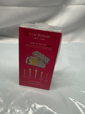 Isaac Mizrahi 4pc Brush Set with Carrying Case Makeup Cosmetics