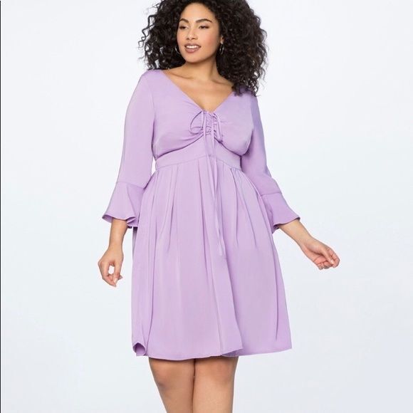 Eloquii Flare Sleeve Dress With Halter Detail 24 | eBay