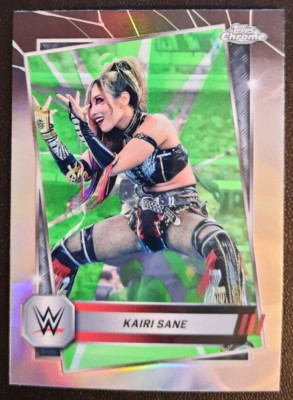 2025 Topps Chrome WWE KAIRI SANE #170 Neon Green and Black Refractor