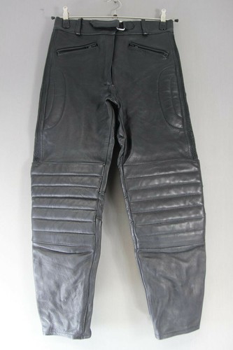 J&S SCHWARZE LEDER BIKER HOSE GRÖSSE 12 (KURZE PASSFORM): TAILLE 30/INNENBEIN 26 ZOLL