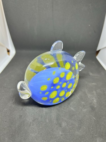 Vintage Caithness Glass Bob The Fish Blue / Yellow - Picture 4 of 9