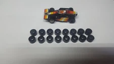16 Silicone Tires AFX Aurora G Plus Tyco Magum HO Slot Car .449 OD C2 Black 