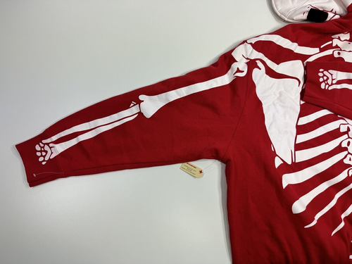 VTG LRG Dead Serious Skeleton Skull Hoodie Lifted Research Group RED YE RARE 4XL - Picture 20 of 24