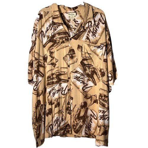 Panama Jack Uomo Tg 3XL Camicia Hawaiana Rum Stampa Immagine Grafica - Foto 1 di 9