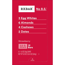 Protein Bars, 12G Protein, Gluten Free Snacks, Strawberry, 22Oz Box 12 Bars