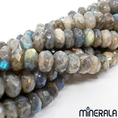 Natürlich Labradorite Edelstein 10x6mm Facettiert Rondell Perlen 15 '' Strand