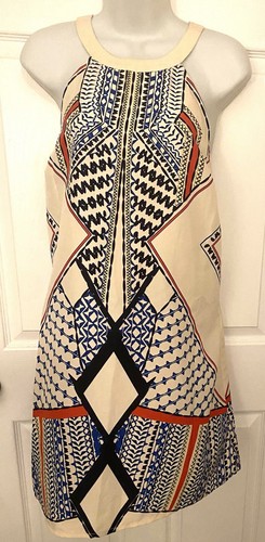 Venus Brand Geometric Print Halter Shift Dress Size XL Summer Dress New - Picture 3 of 10