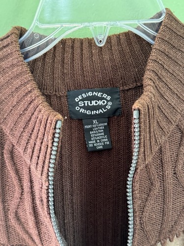 Designer Studio Original Brown leather Ladies patchwork Vest Sz Xlg sku 877 - Picture 3 of 6
