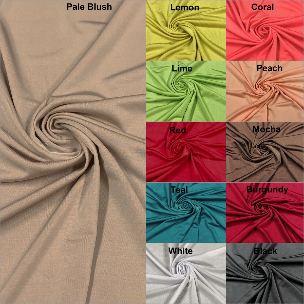 Polyester Spandex Soft Solid Venezia 2 ways Stretch Light Weight Fabric