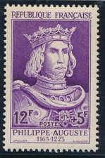 TIMBRE FRANCE 1027** Philippe Auguste  1955