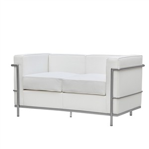 Modern Le Corbusier Style Lc2 Pu Leather Loveseat In Black Or White 3002 Ebay