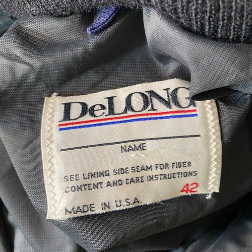 Delong Chicago Bulls Vintage Varsity Jacke 42 Bomber Wolle Leder Logo Patch 90er - Bild 11 von 14