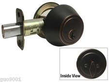 Oil Rubbed Bronze Single Cylinder Deadbolt Door handle knobs Locks keyed Levers