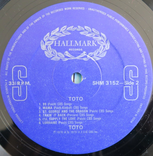 Toto Hold The Line UK England pressing 12'' vinyl Lp 1984 rare rock - Picture 2 of 4