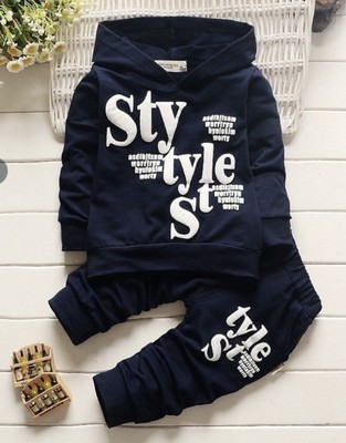 4T Dark Blue Style 2pc Hoodie Outfit