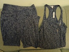 NWT Victoria's Secret Purple Heather Pajama Set, Sleeve Shirt, Pants, Sz Medium