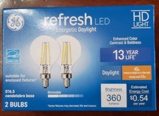GE refresh 40 watt equivalent G16.5  Daylight Dimmable LED Light Bulb (2 Pack)