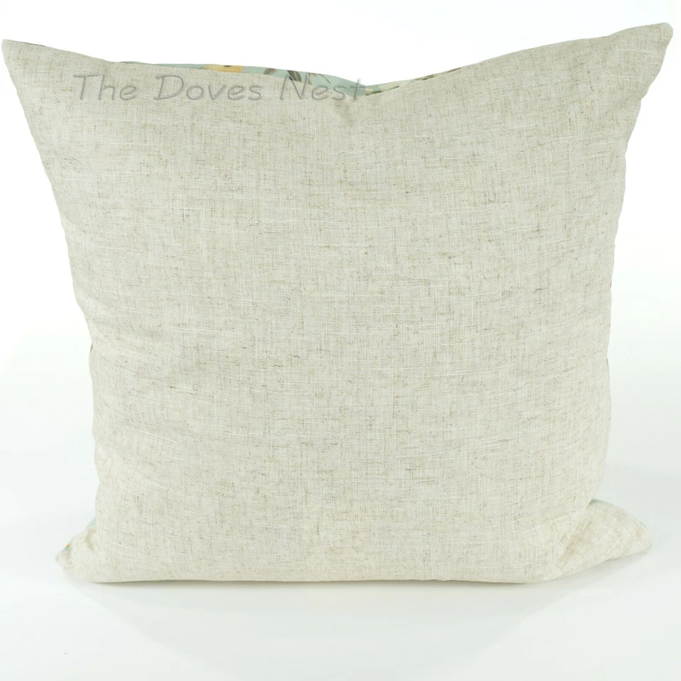 KOHL'S "BRENTWOOD" Reversible BEIGE/AZUL FLORAL TIRO ALMOHADA 20" X 20" Foto 2 de 4