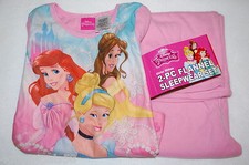 Girls Pajamas DISNEY PRINCESS 2 Pc Flannel Set PINK L/S SHIRT  PANTS Warm 6-6X