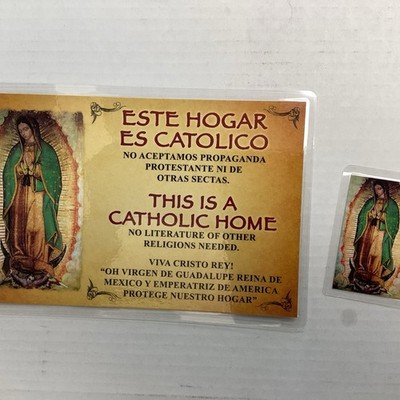 Este Hogar Es Catolico Laminada/This Is A Catholic Home. Laminated & Holy Card