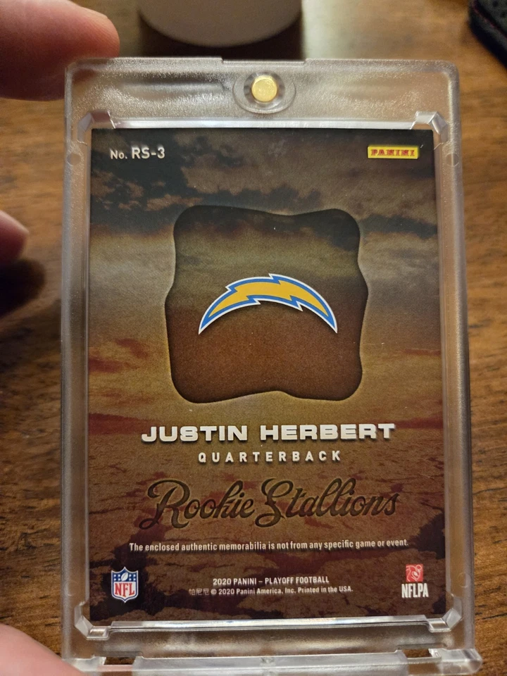 Justin Herbert. 2020 Panini Playoff - Rookie Stallions #RS-3 (MEM, RC) - Image 2 of 4