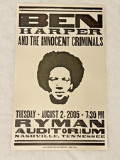 BEN HARPER & THE INNOCENT CRIMINALS Hatch Show Print Poster Ryman Nashville 2005