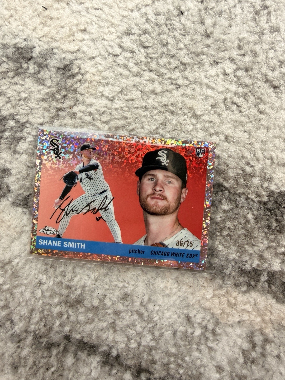 2025 Topps Chrome Platinum Shane Smith #211 ROSE GOLD REFRACTOR #/75 White Sox