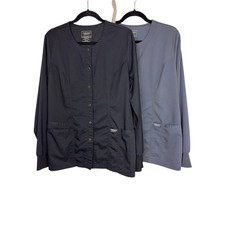 Cherokee Revolution Workwear Long Sleeve Black Gray Two Scrub Top Bundle M