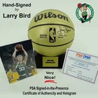 Larry Bird Celtics Autographed NBA Gold Edition Wilson Basketball w/ PSA COA
