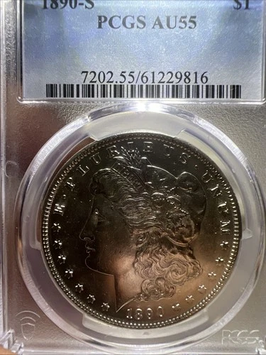 1890 S Morgan Silver Dollar PCGS AU 55