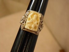 HAND CRAFTED ORNATE FILIGREE WIRE WRAPPED STONE RING