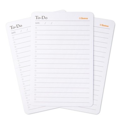 Notsu To Do List Grid Index Cards 4x6 | 40 Task Vertical Rounded, White