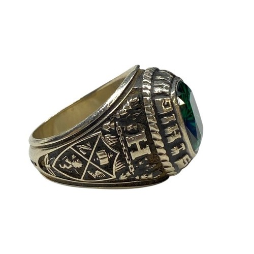 JOSTENS college antique RingVintage Colored Stones K10 Gold US#4.75~5 P0033221 - Bild 2 von 9