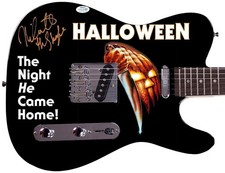 Nick Castle Autographed Halloween Michael Myers Photo Guitar Exact Proof ACOA