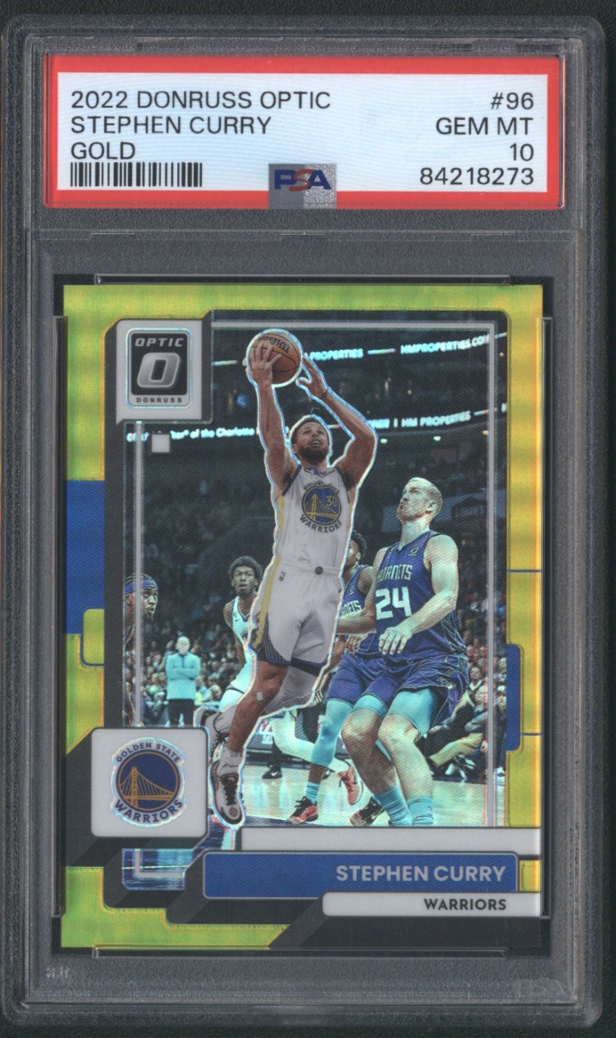STEPHEN CURRY 2022-23 DONRUSS OPTIC GOLD 1/10 #96 WARRIORS PSA 10 Q0593