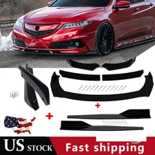 Front Bumper Lip Chin Spoiler Body Kit Splitter Side Skirt For Acura TLX