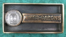 Bronze Lourd Cendrier/Vide Poche BAN NIMES-GARONS  145 x 73mm 880g
