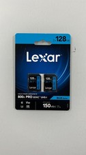 Lexar 128GB 800x PRO SDXC UHS-I Card 2-Pack 150MB/s V30 4K Video Blue Series New