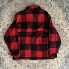 Vintage 80s Woolrich Lumberjack Buffalo Plaid Red flannel Jacket Size Medium