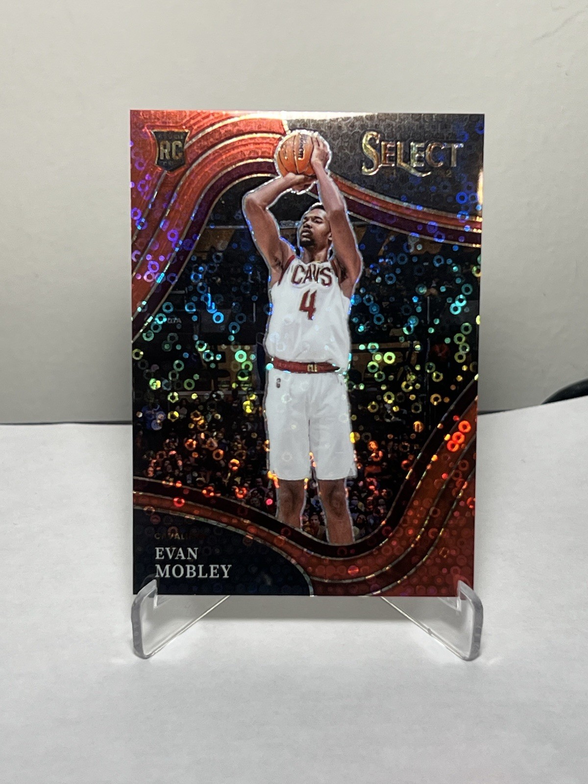 2021 PANINI SELECT RED DISCO PRIZM #272 EVAN MOBLEY /49 COLOR MATCH CAVALIERS