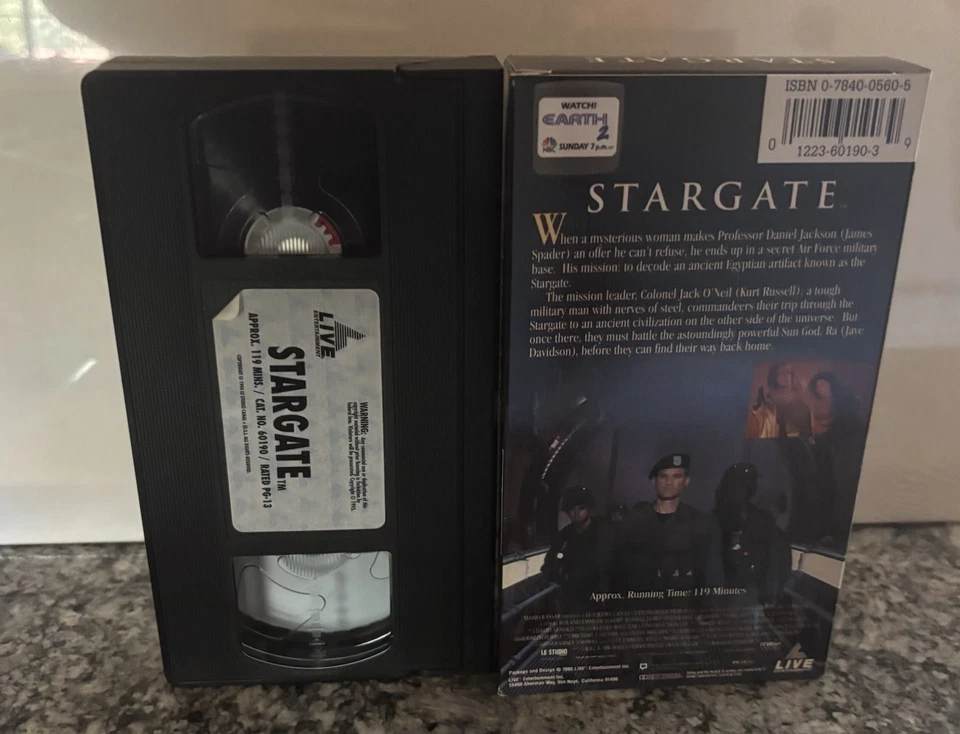 Stargate (VHS, 1995) Tested Works Great No Issues Kurt Russell - Image 2 of 2