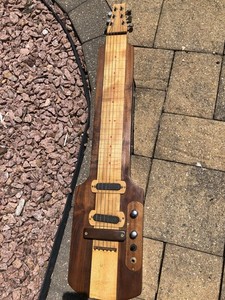 Homemade Lap Steel Guitar 6- String made of walnut and maple
