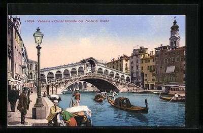 Ansichtskarte Venezia, Canal Grande col Ponte di Rialto 
