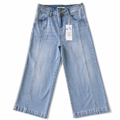 NWT RISEN Full Size High Rise Crop Wide Leg Front Seam Jeans  15/32