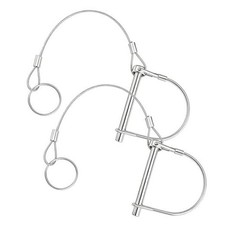 2 Pack Trailer Coupler Pins, 1/4 Hitch Pin with Quick Release Rope Ring