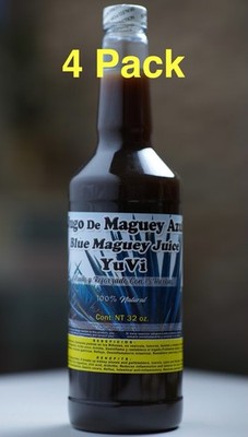 4 Pack (4 Bottles)Roasted Maguey Juice With Aloe/Jugo De Maguey Asado Con Sabila