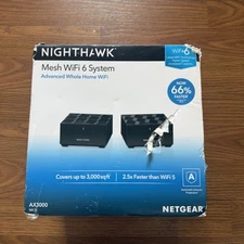 Netgear Nighthawk Mesh WiFi 6 System (MK72-100NAS) AX3000 Router + 1 Satellite