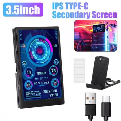 3.5'' USB TYPE-C Secondary Screen IPS CPU GPU RAM Monitor Display Freely AIDA64