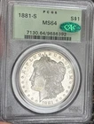 1881-S MS64 CAC OGH PCGS Morgan Dollar Blast White PQ Nice