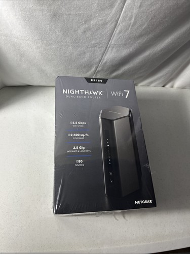 NETGEAR Nighthawk RS180 WiFi 7 Router Dual-Band 5.5Gbps RS180-100NAS ...